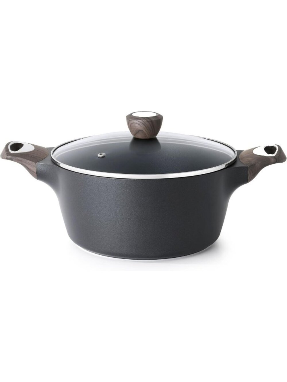 4.5 QT Nonstick Stock Pot with Lid - Versatile Pasta & Cooking Pot, Black